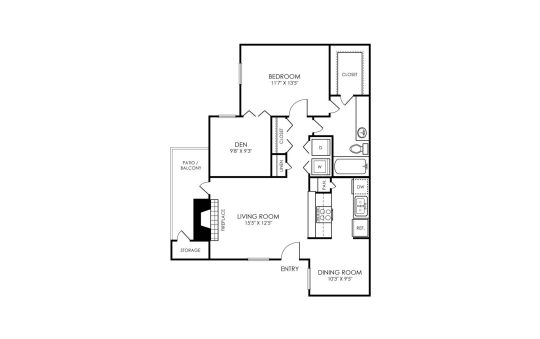 floor plan for the two bedroom apartment at The  Sutton