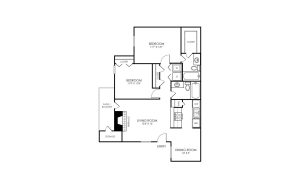 floor plan for the two bedroom apartment at The  Sutton