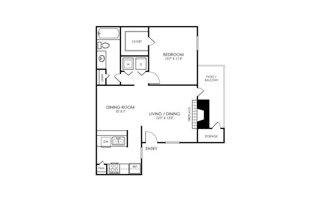 the floor plan for a two bedroom apartment at The  Sutton
