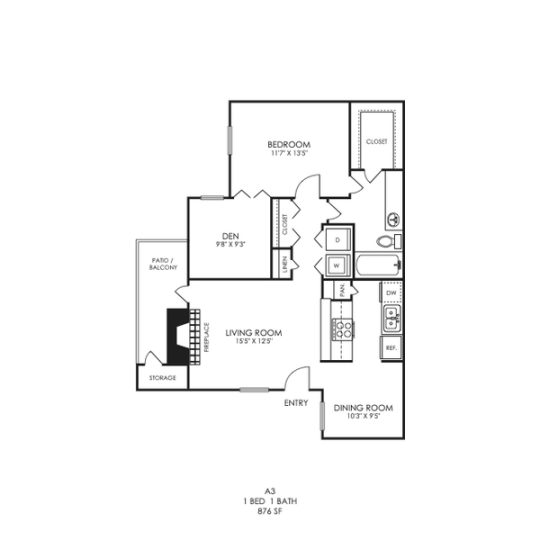 the floor plan for a two bedroom apartment at The  Sutton