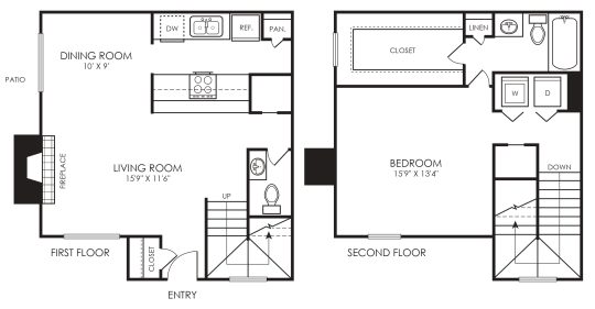 floor plan for two bedroom apartment at The  Sutton