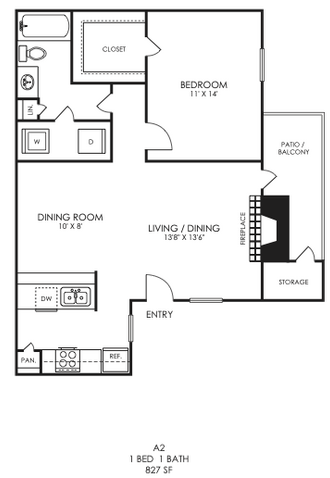 the floor plan for a two bedroom apartment at The  Sutton