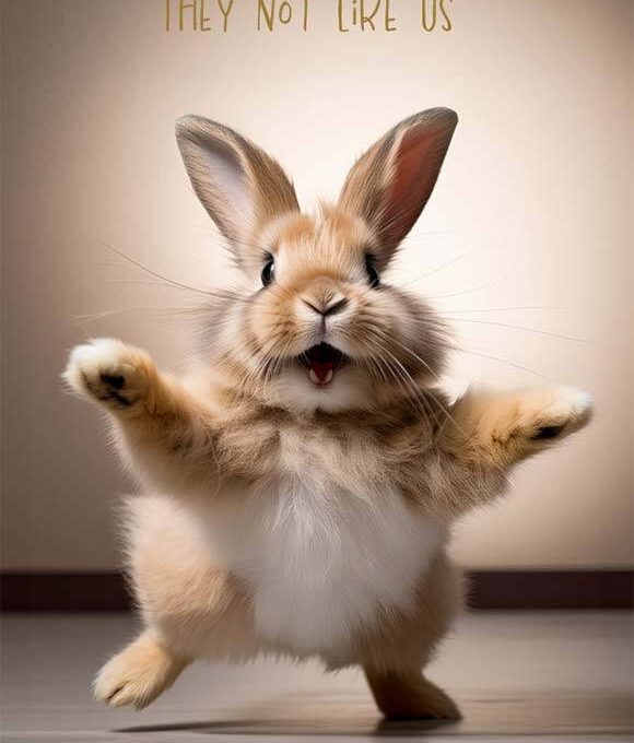a poster with a rabbit in the middle and the words they not live us at The  Sutton